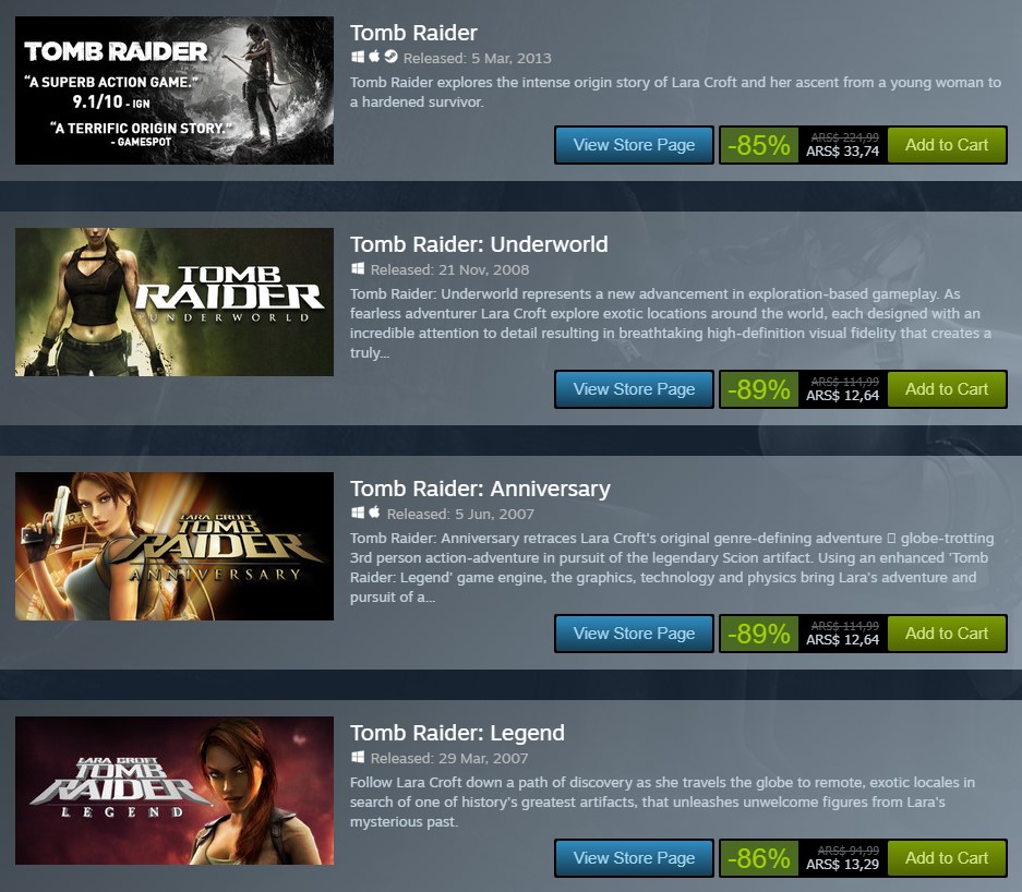 Ofertas en Steam: Tomb Raider