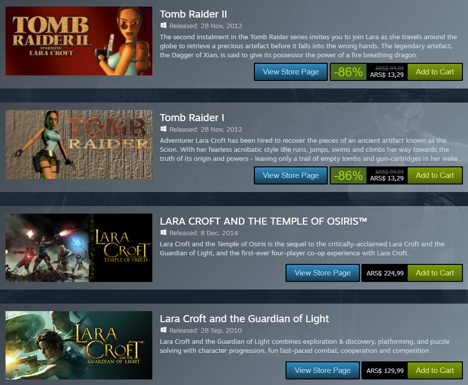 Ofertas en Steam: Tomb Raider