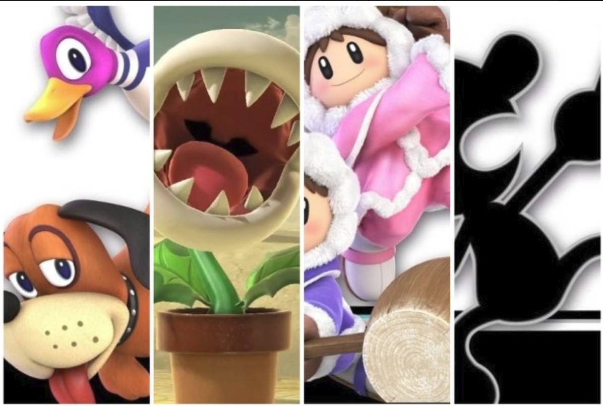 Super Smash Bros. Ultimate: Duck Hunt, Planta Piraña, Ice Climbers y Mr. Game and Watch. (Nintendo)