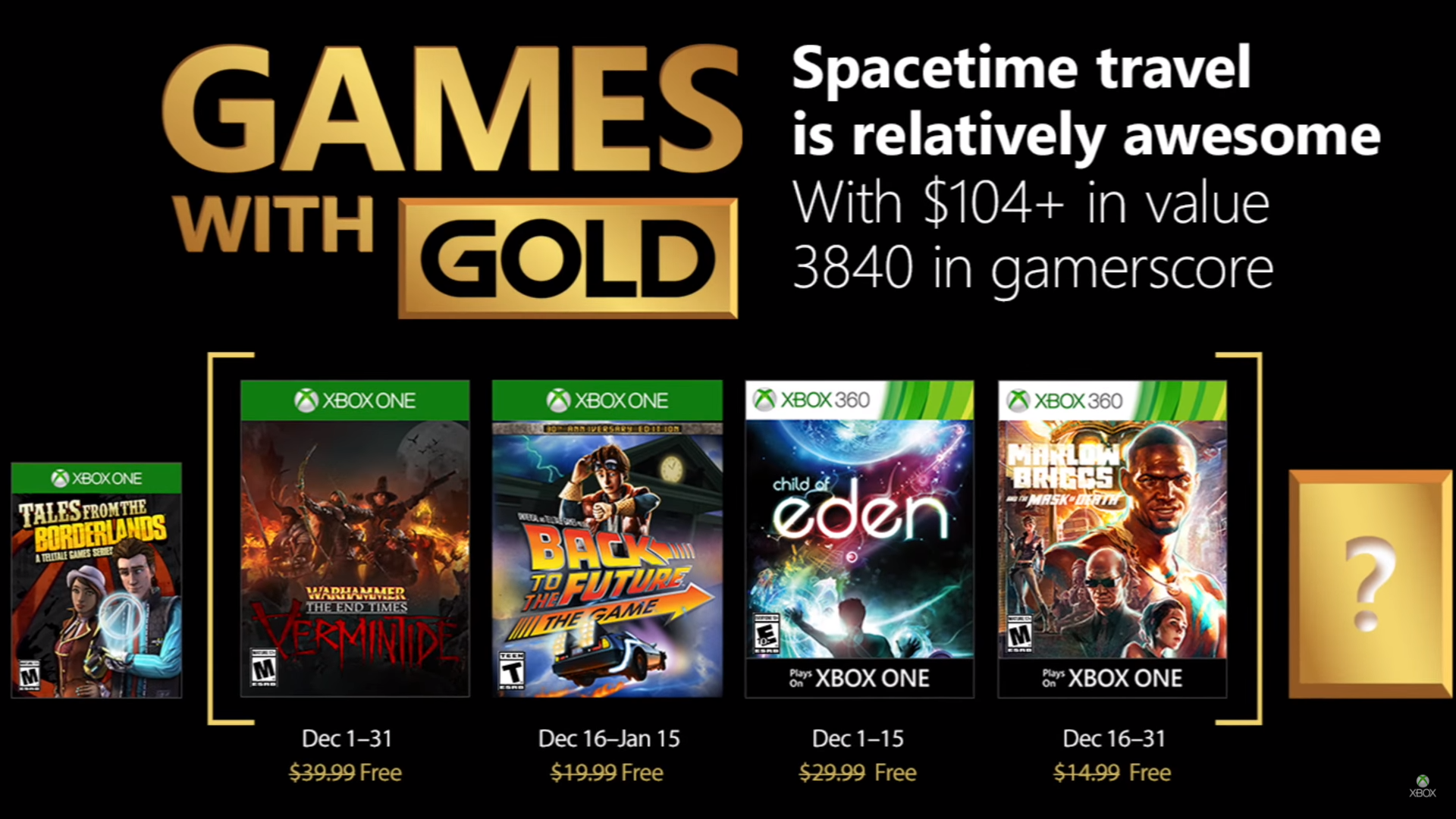 Estos son los Games With Gold de Xbox para Diciembre