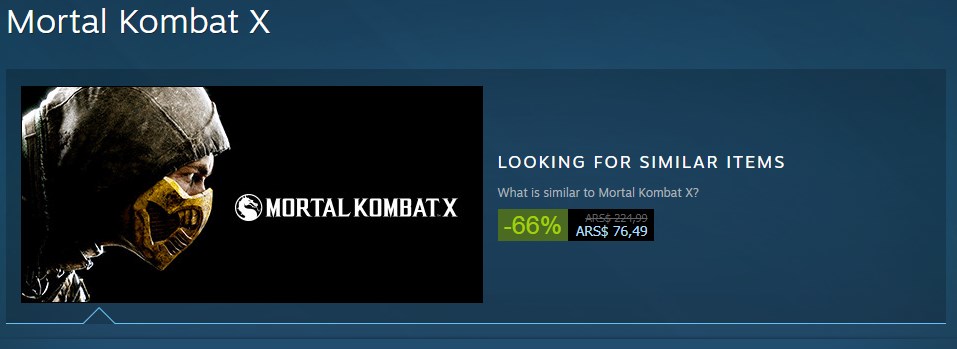 Mortal Kombat X, a poco más de un dólar