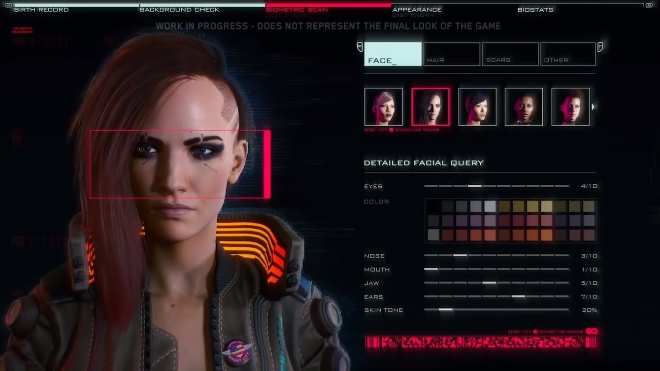 Cómo es el creador de personajes de Cyberpunk 2077: se filtraron las imágenes