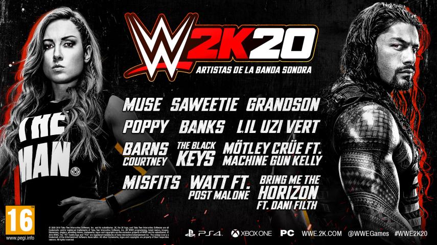 WWE 2K20 presentó las bandas sonoras del juego