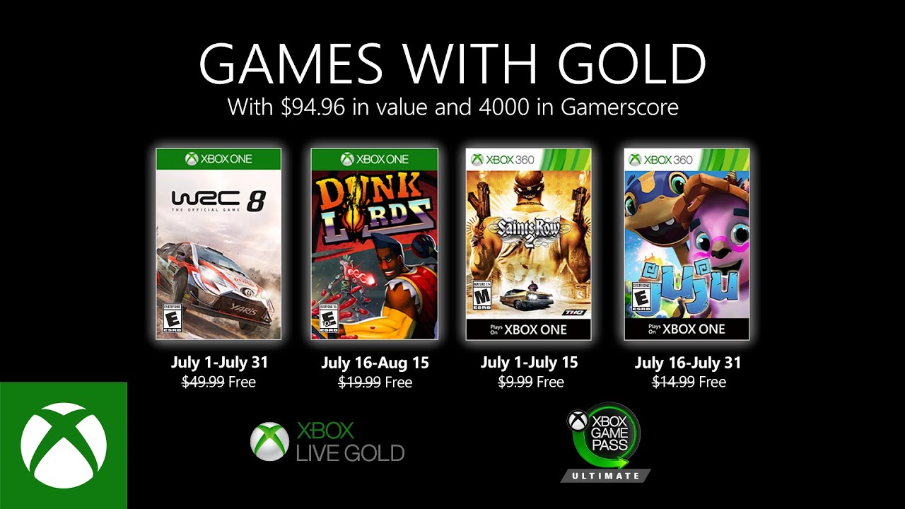 Microsoft dio a conocer los Xbox Games with Gold de julio 2020