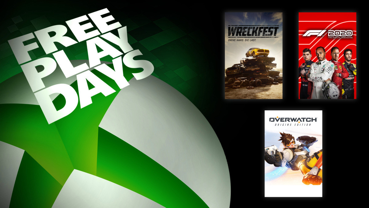 Xbox Free Play Days: Overwatch, F1 2020 y Wreckfest gratis por el fin de semana